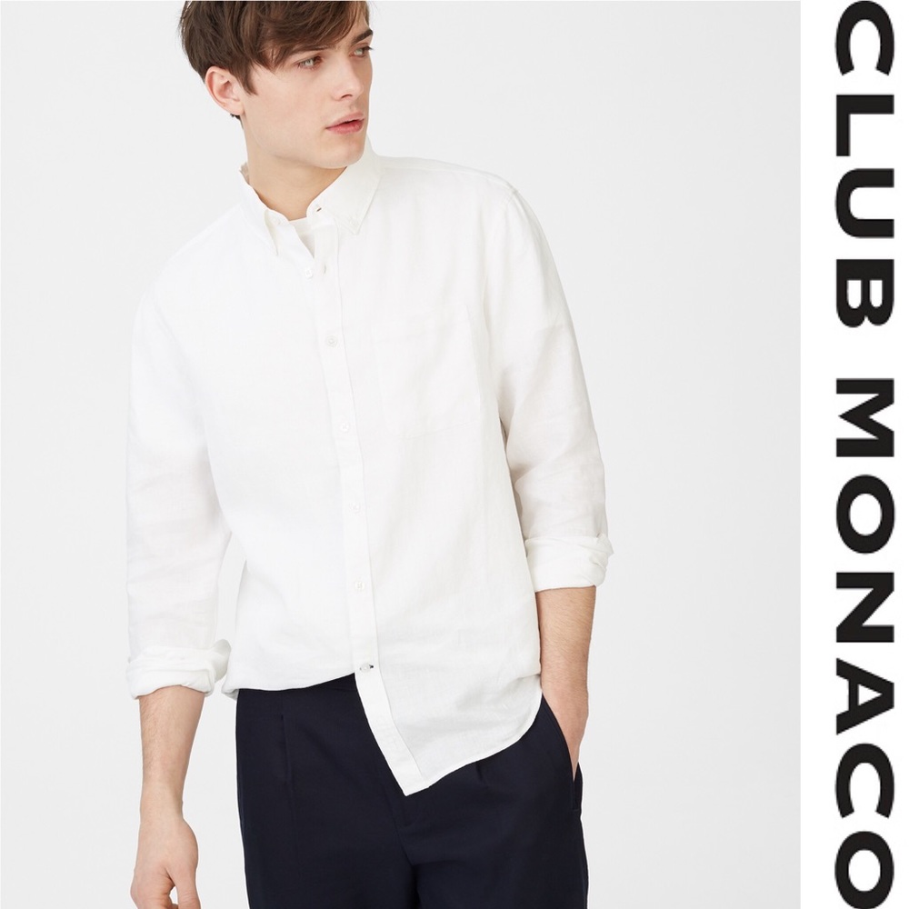 Men’s Club Monaco Slim Linen Shirt